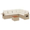 vidaXL Set sof&aacute;s de jard&iacute;n 7 piezas y cojines rat&aacute;n sint&eacute;tico beige