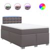 vidaXL Cama box spring con colch&oacute;n cuero sint&eacute;tico gris 120x190 cm