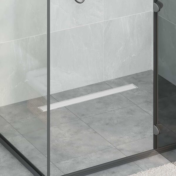 vidaXL Desag&uuml;e de ducha 2 en 1 con sif&oacute;n de 360&deg; Plateado 70 cm