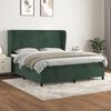 vidaXL Cama box spring con colch&oacute;n terciopelo verde oscuro 180x200 cm