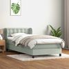 vidaXL Cama box spring con colch&oacute;n terciopelo gris claro 80x220 cm
