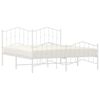 vidaXL Estructura cama sin colchón con estribo metal blanco 183x213 cm