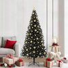 vidaXL &Aacute;rbol de Navidad con 300 LED con soporte Negro 210 cm PVC