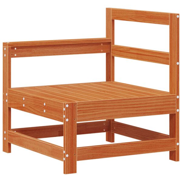 vidaXL Conjunto de Sof&aacute;s de Jard&iacute;n 7 pcs Marr&oacute;n Cera Pino macizo