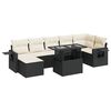 vidaXL Set de sof&aacute;s de jard&iacute;n y cojines 8 piezas rat&aacute;n sint&eacute;tico negro
