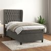 vidaXL Cama box spring con colch&oacute;n terciopelo gris oscuro 90x190 cm