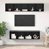 vidaXL Conjunto de mueble de TV 4 pcs Roble Negro Madera contrachapada