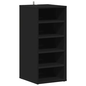 vidaXL Zapatero de madera contrachapada negro 31,5x35x70 cm