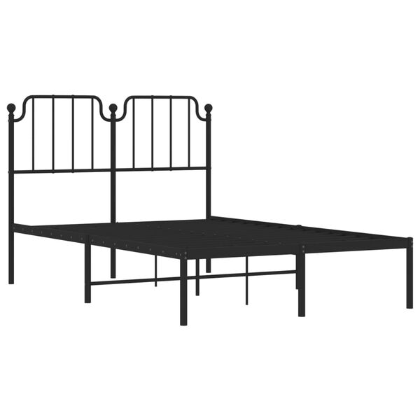 vidaXL Estructura cama sin colch&oacute;n con cabecero metal negro 120x200 cm