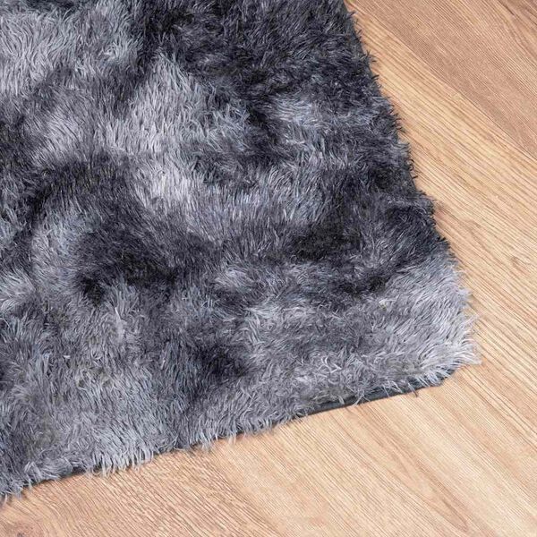 vidaXL Alfombra de pelo largo NAVARRA gris oscuro 120x120 cm poliéster