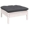 vidaXL Muebles de jard&iacute;n 11 pzas y cojines blanco madera maciza pino
