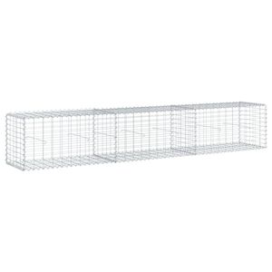 vidaXL Cesta de gaviones con cubierta hierro galvanizado 300x50x50 cm