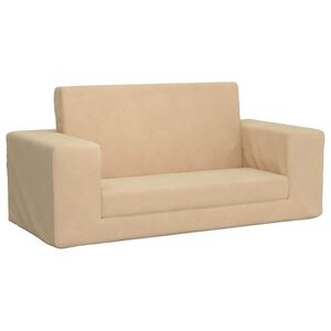 vidaXL Sof&aacute; cama de ni&ntilde;os 2 plazas felpa suave crema