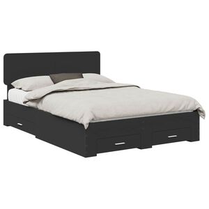 vidaXL Estructura de cama Negro 140 x 190 cm Madera de ingenier&iacute;a