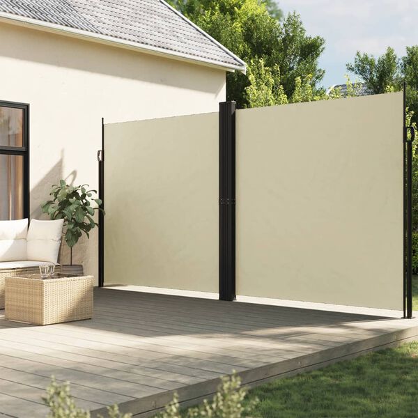 vidaXL Toldo lateral retr&aacute;ctil crema 200x1200 cm