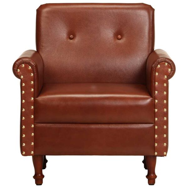 vidaXL Sill&oacute;n butaca de cuero aut&eacute;ntico marr&oacute;n