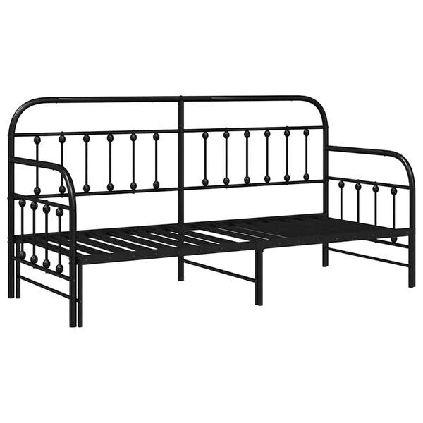 vidaXL Estructura de cama de d&iacute;a Negro 75 x 190 cm