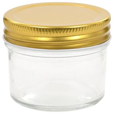 vidaXL Tarros de mermelada de vidrio tapa dorada 24 uds 110 ml