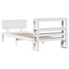 vidaXL Estructura de cama con cabecero madera pino blanco 75x190 cm