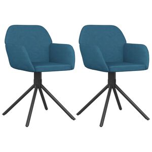 vidaXL Sillas de comedor giratorias 2 uds terciopelo azul