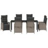 vidaXL Conjunto de Comedor de Jard&iacute;n 7 pcs Gris rat&aacute;n sint&eacute;tico