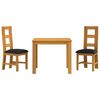 vidaXL Conjunto de comedor 3 uds. Negro Madera de Roble S&oacute;lido