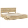vidaXL Estructura de cama Roble Sonoma 200 x 200 cm Madera Ingenieril