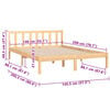 vidaXL Estructura de cama sin colch&oacute;n madera maciza 140x200 cm