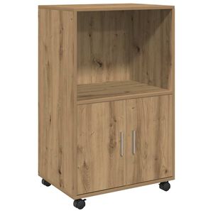 vidaXL Armario con ruedas madera ingenier&iacute;a roble artisian 55x40x91 cm