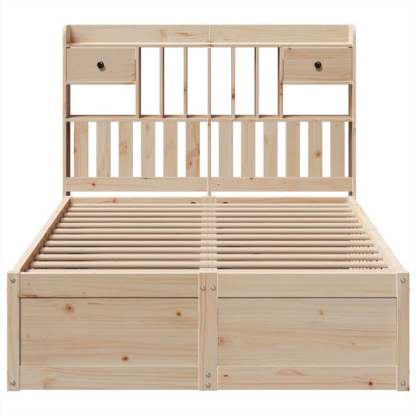vidaXL Estructura de cama sin colchón madera maciza de pino 135x190 cm