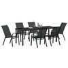 vidaXL Conjunto de Comedor de Jard&iacute;n 7 pcs Negro