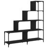 vidaXL Librería con 4 peldaños madera ingeniería negro 139x33,5x149 cm