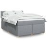 vidaXL Cama box spring con colch&oacute;n tela gris claro 160x200 cm