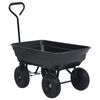 vidaXL Carrito de mano basculante para jard&iacute;n 300 kg 75 L negro
