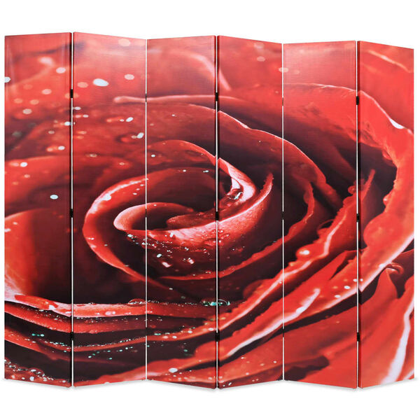 vidaXL Biombo divisor plegable 228x170 cm rosa roja