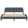 vidaXL Estructura de cama Dover terciopelo gris oscuro 160x200cm