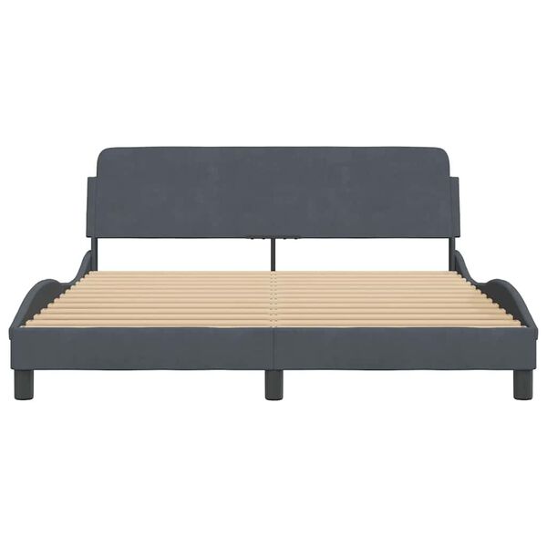 vidaXL Estructura de cama Dover terciopelo gris oscuro 160x200cm