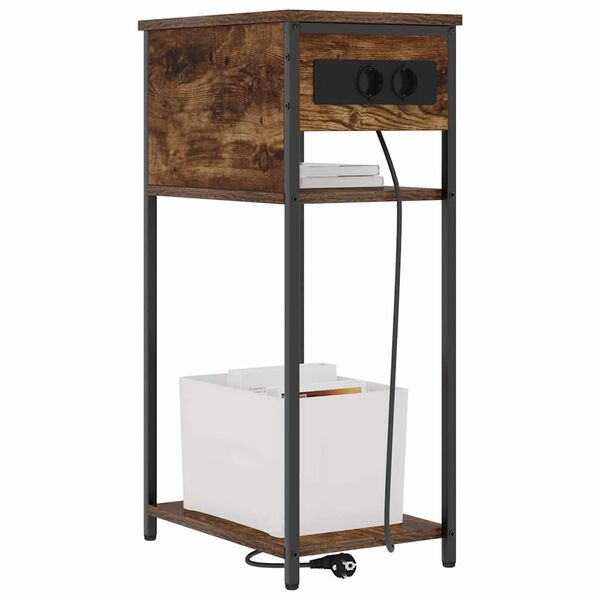 vidaXL Armario de Noche Roble ahumado 41 x 28 x 76 cm