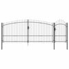 vidaXL Puerta de jard&iacute;n WOERDEN 125 x 400 cm Acero Gris Con cerradura