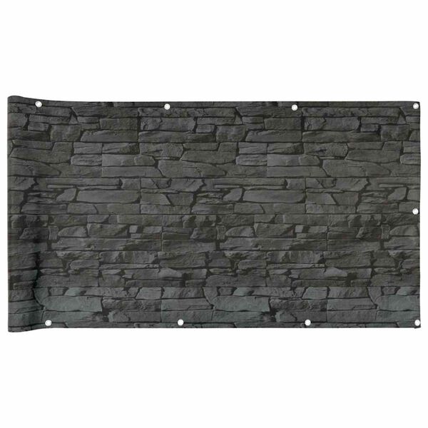 vidaXL Pantalla de privacidad de balc&oacute;n PVC look piedra gris 400x120cm