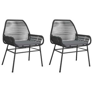 vidaXL Sillones de jard&iacute;n con cojines 2 uds rat&aacute;n sint&eacute;tico negro