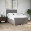 vidaXL Cama box spring con colch&oacute;n tela gris taupe 140x190 cm