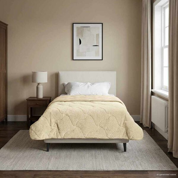 vidaXL Edred&oacute;n de Verano Acolchado Crema 155 x 200 cm