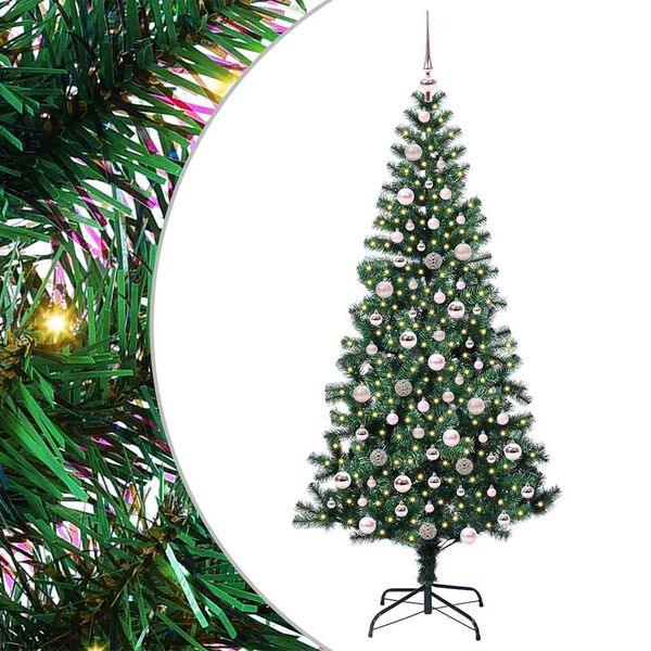 vidaXL &Aacute;rbol de Navidad Artificial Preiluminado Verde 210 cm