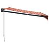 vidaXL Toldo retr&aacute;ctil aluminio y tela naranja y marr&oacute;n 3x2,5 m