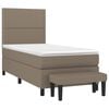 vidaXL Cama box spring con colch&oacute;n tela gris taupe 100x200 cm