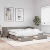 vidaXL Sof&aacute; cama nido con cajones tela gris taupe 90x200 cm