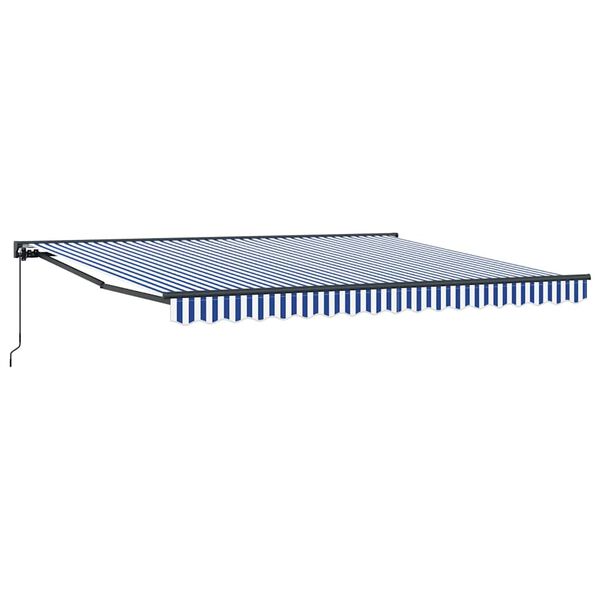 vidaXL Toldo Retr&aacute;ctil Manual Azul y 400 x 300 cm Aluminio y Tela