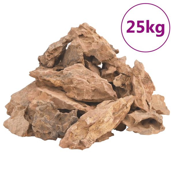 vidaXL Piedras de lava marr&oacute;n 25 kg 1-10 cm