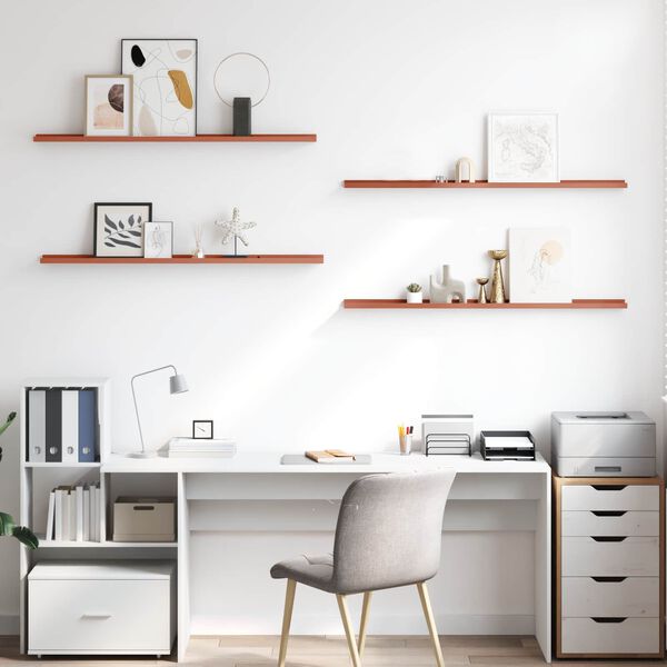 vidaXL Estante de pared 4 pcs Rojo 115 x 9 x 3 cm Madera de ingenier&iacute;a